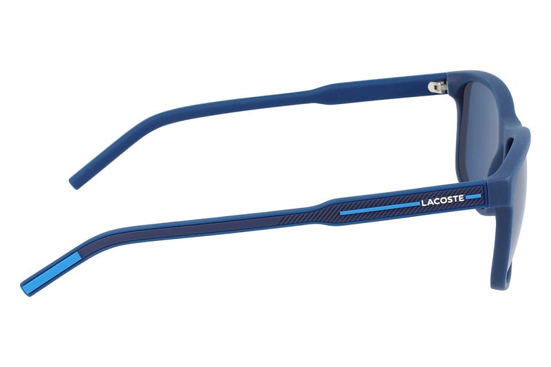لاكوست نظارات شمسية رجالية مربعة الشكل من لاكوست L931S 424 56، لون أزرق مطفي، بعدسات زرقاء - Image 4