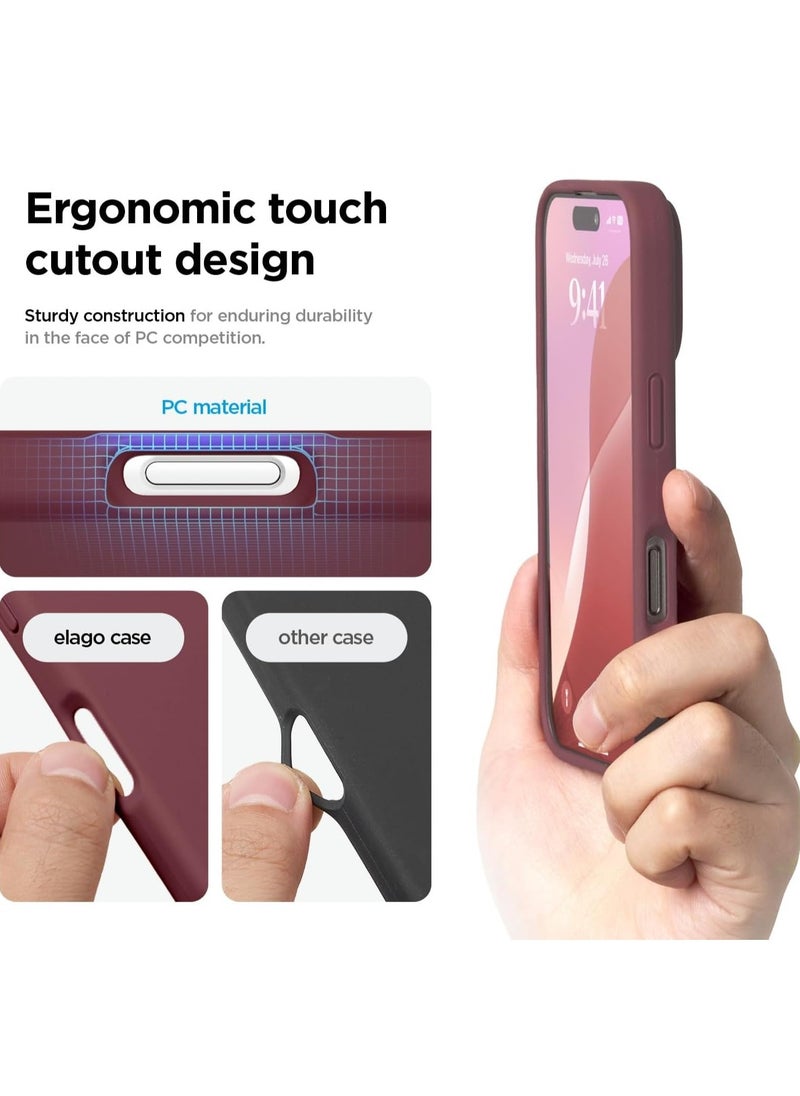 Generic - Silicone Case Compatible with iPhone 16, Slim Liquid Silicone Phone Case with 3-Layer Soft Rubber Shockproof Bumper with TPU Lining (Burgundy) - Image 1