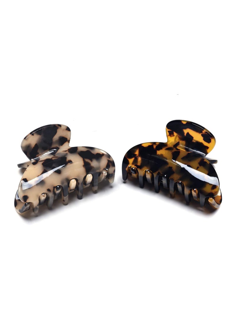 Goolsky 2 Pcs Women Medium Hair Clips Tortoise Claw Clips Celluloid Jaw Clips Leopard Print Hair Clamps Fashion Hair Accessories ﻿ - Image 1