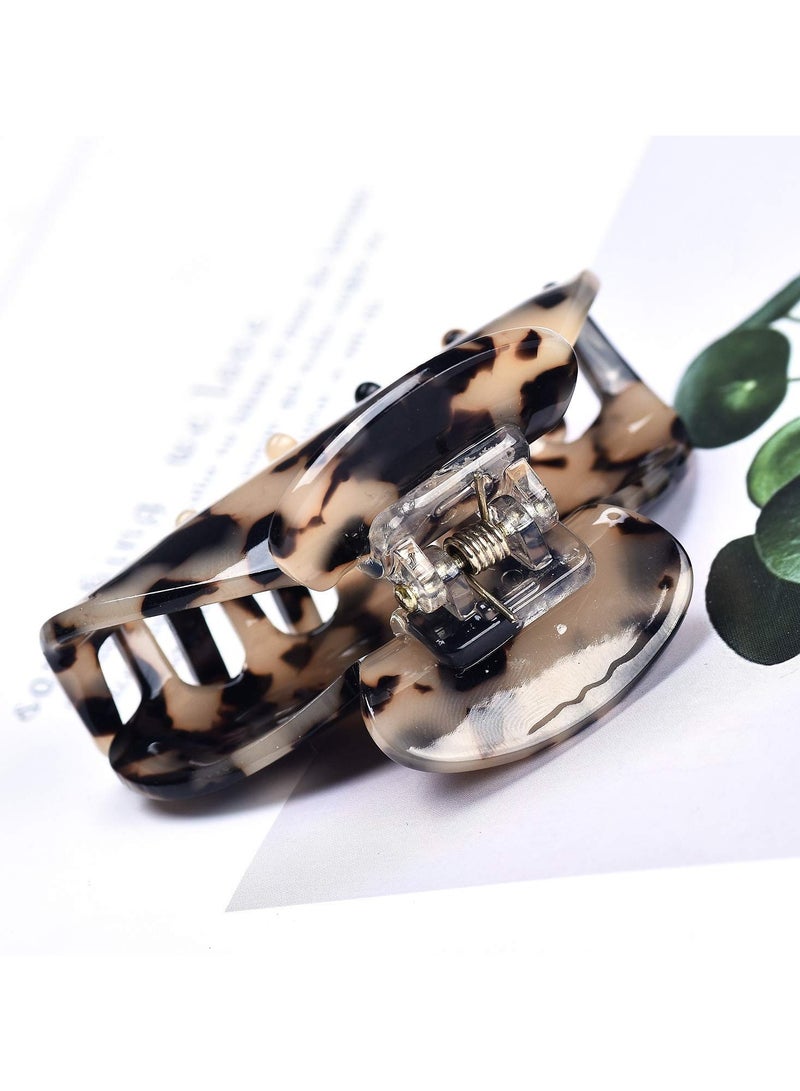 Goolsky 2 Pcs Women Medium Hair Clips Tortoise Claw Clips Celluloid Jaw Clips Leopard Print Hair Clamps Fashion Hair Accessories ﻿ - Image 3