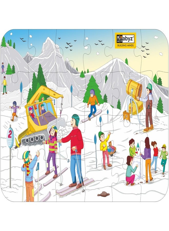 ABYZ Wooden Jigsaw Puzzle – Snow Adventure Playset for Fun Educational & Little Explorers, 24-Pieces Fun Games with Multicolor | Birthday Gift for (4-6 Years) Age Kids. - Image 1