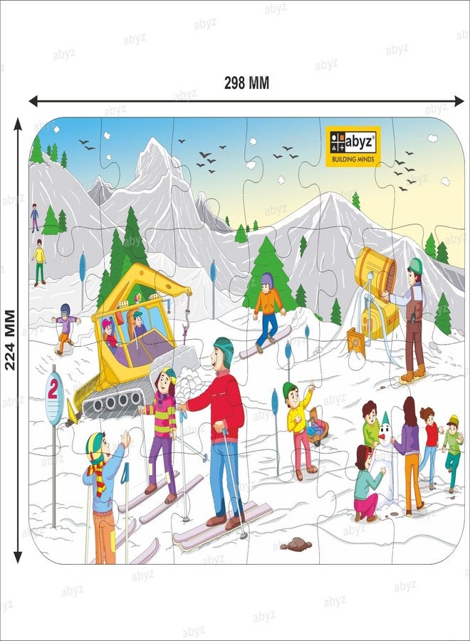 ABYZ Wooden Jigsaw Puzzle – Snow Adventure Playset for Fun Educational & Little Explorers, 24-Pieces Fun Games with Multicolor | Birthday Gift for (4-6 Years) Age Kids. - Image 2