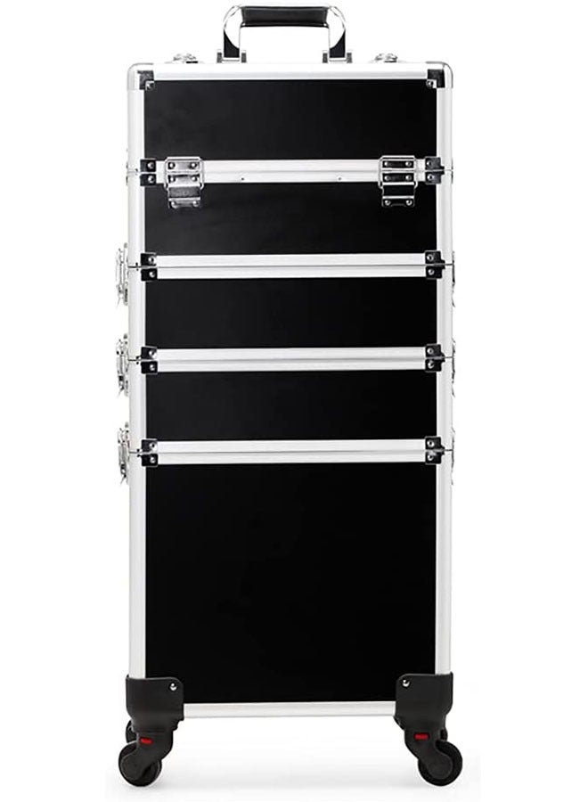 Professional Makeup Case, Rolling Makeup Trolley Case, Large Makeup Train Case, Portable Traveling Cosmetic Case, Lockable Jewelry Travel Cosmetic - Image 1