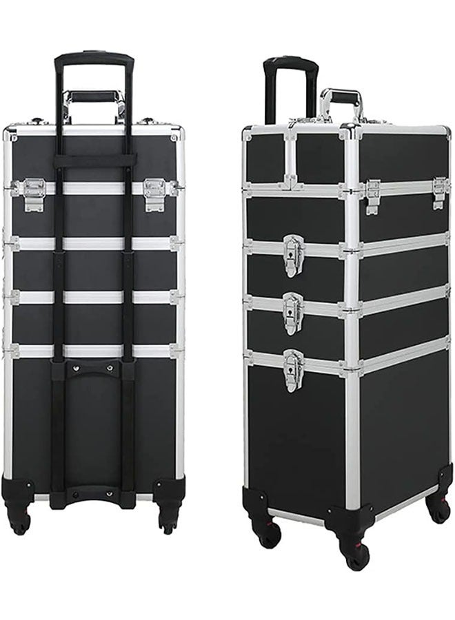 Professional Makeup Case, Rolling Makeup Trolley Case, Large Makeup Train Case, Portable Traveling Cosmetic Case, Lockable Jewelry Travel Cosmetic - Image 2