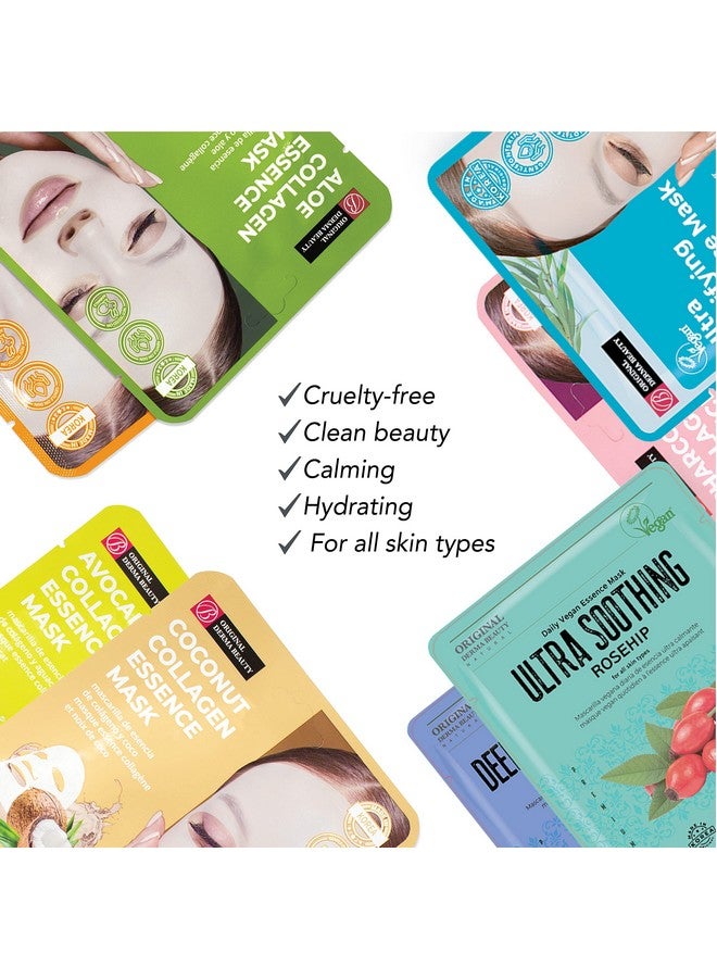 innerest Original Derma Beauty Collagen Face Masks 36 Pk Soothing & Moisturizing Aloe Face Mask Skin Care Sheet Masks Set For Beauty & Personal Care Korean Face Mask - Image 2