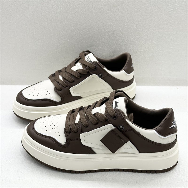 Yumuni Sneakers Women'S Ins Trendy Genuine Leather Thick Bottom Black And White Panda Shoes National Trendy 2024 Explosions Casual German Training Shoes Trendy - Image 1