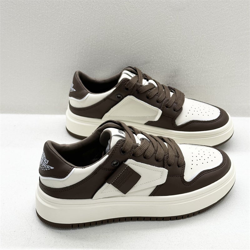 Yumuni Sneakers Women'S Ins Trendy Genuine Leather Thick Bottom Black And White Panda Shoes National Trendy 2024 Explosions Casual German Training Shoes Trendy - Image 5