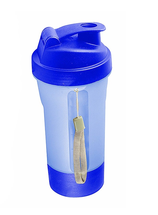 Protein Shaker Water Bottle 600ml with Mesh Net and Plastic Ball.