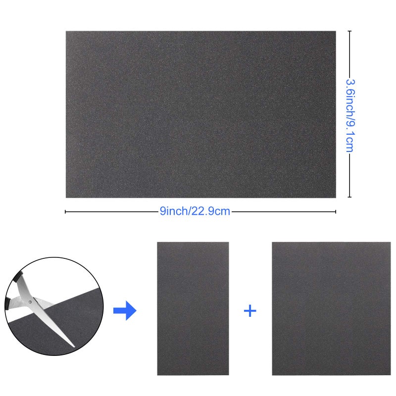 LANHU Abrasive Dry Wet Waterproof Sandpaper Sheets Assorted Grit Of 400/600/ 800/1000/ 1200/1500 For Furniture, Hobbies And Home Improvement, 12 Sheets (2.8 X 4.5 Inch) - Image 2
