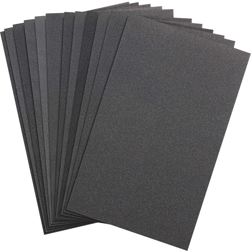 LANHU Abrasive Dry Wet Waterproof Sandpaper Sheets Assorted Grit Of 400/600/ 800/1000/ 1200/1500 For Furniture, Hobbies And Home Improvement, 12 Sheets (2.8 X 4.5 Inch) - Image 1