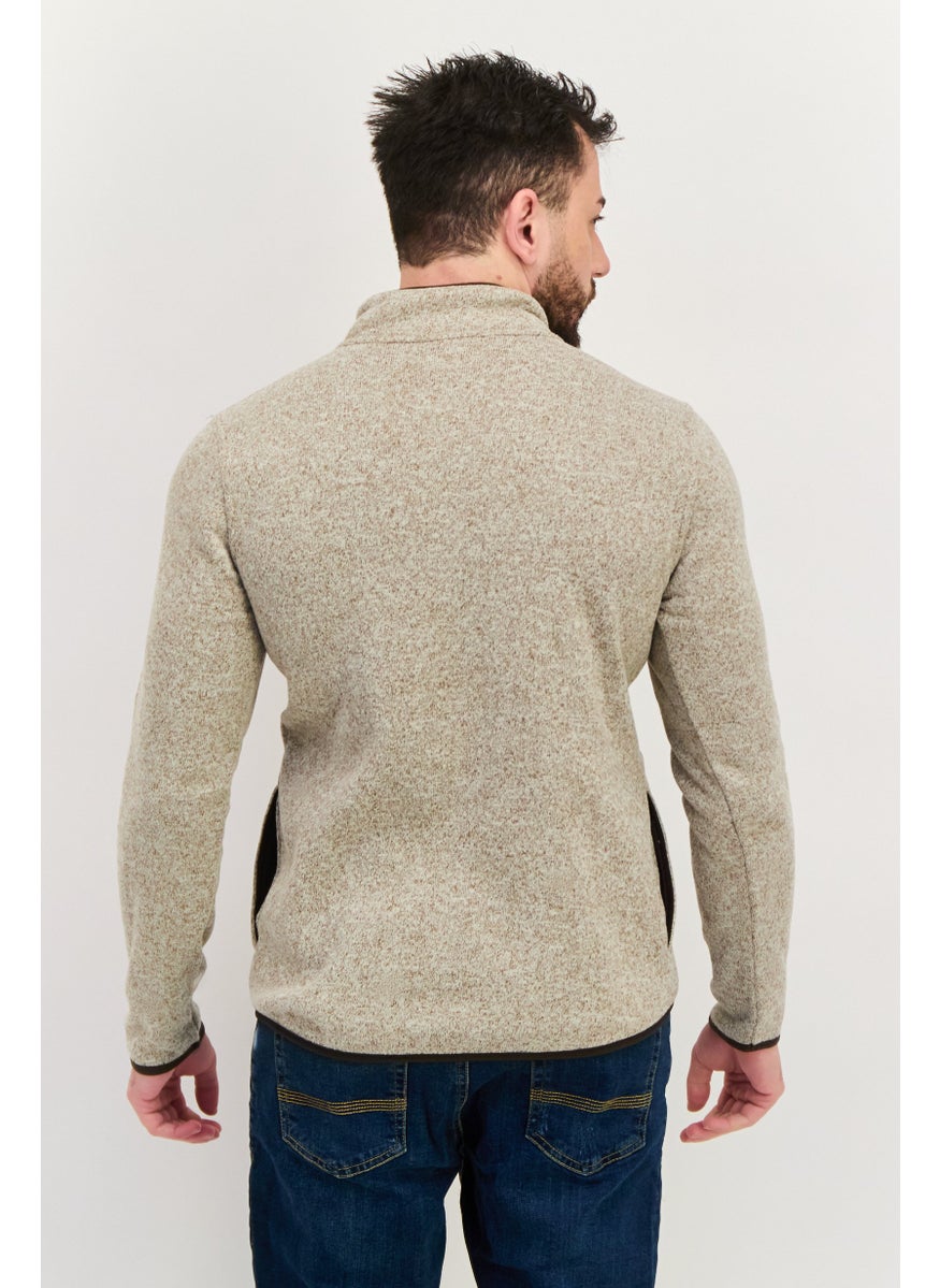 Hurley Men Textured Half Zip Sweater, Heather Grey Combo  - Image 2