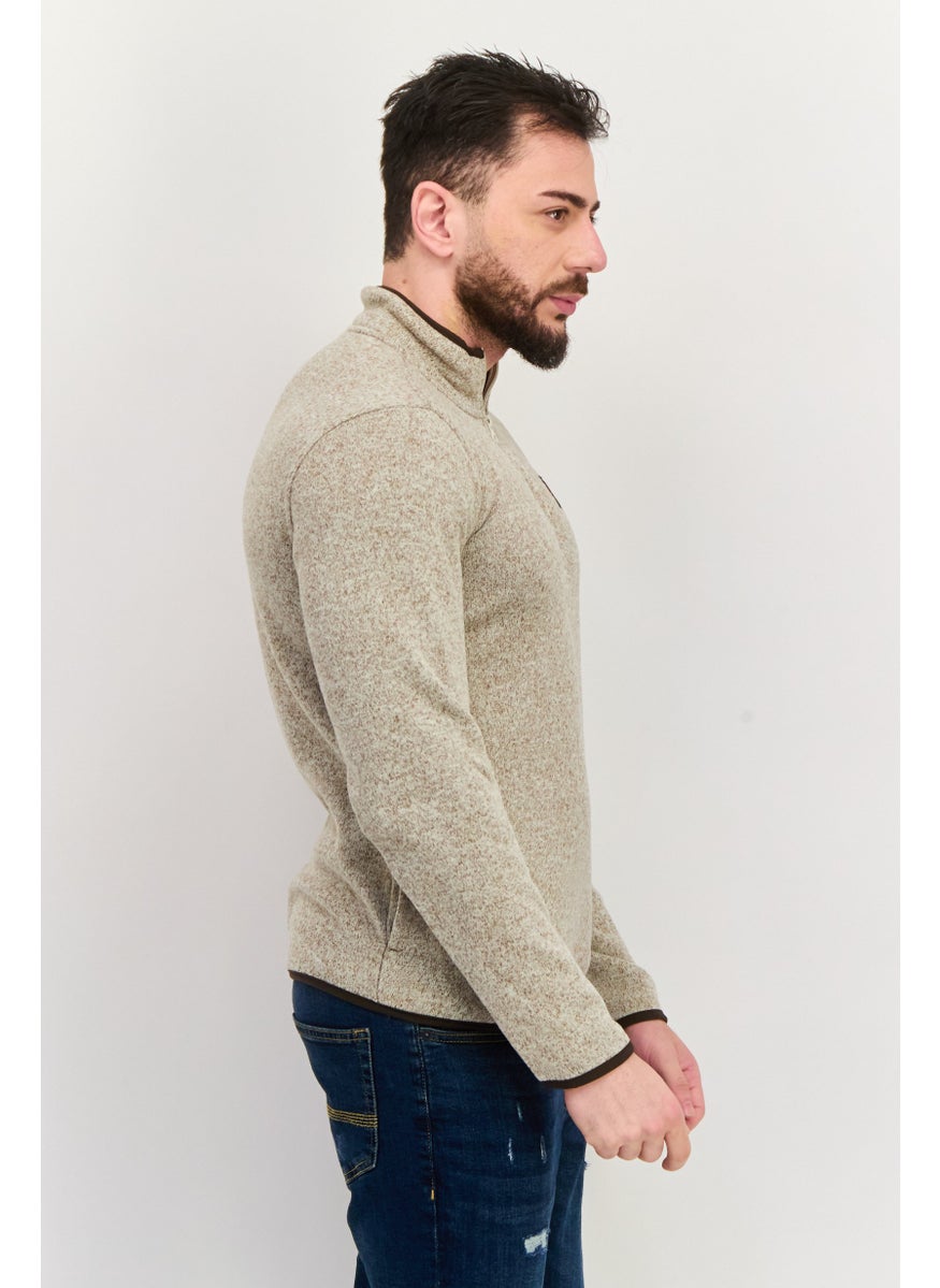 Hurley Men Textured Half Zip Sweater, Heather Grey Combo  - Image 4