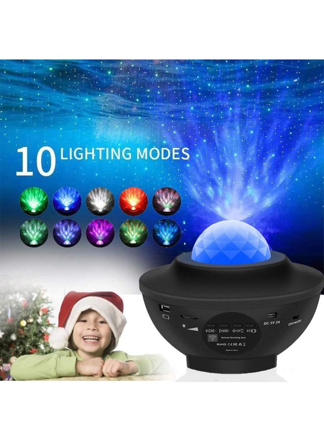 جهاز بروجيكتور ليزر ستار بإضاءة LED ليلية وسحابة نيبولا ، 3 في 1 لعرض موجات السماء والمحيط مع مكبر صوت بخاصية البلوتوث وخاصية التحكم الصوتي . أسود . 12 x 10 x 12سم - Image 2