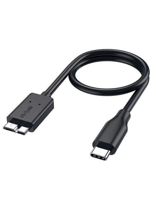 Sounce - Sounce Hard Drive Cable USB C Type C to Micro-B USB 3.0, 10Gbps Fast Charging Compatible WD Elements, My Passport Seagate Expansion, Toshiba, MacBook Pro Air Samsung M3, Galaxy S5, Maxtor, S5/Note 3 - Image 1