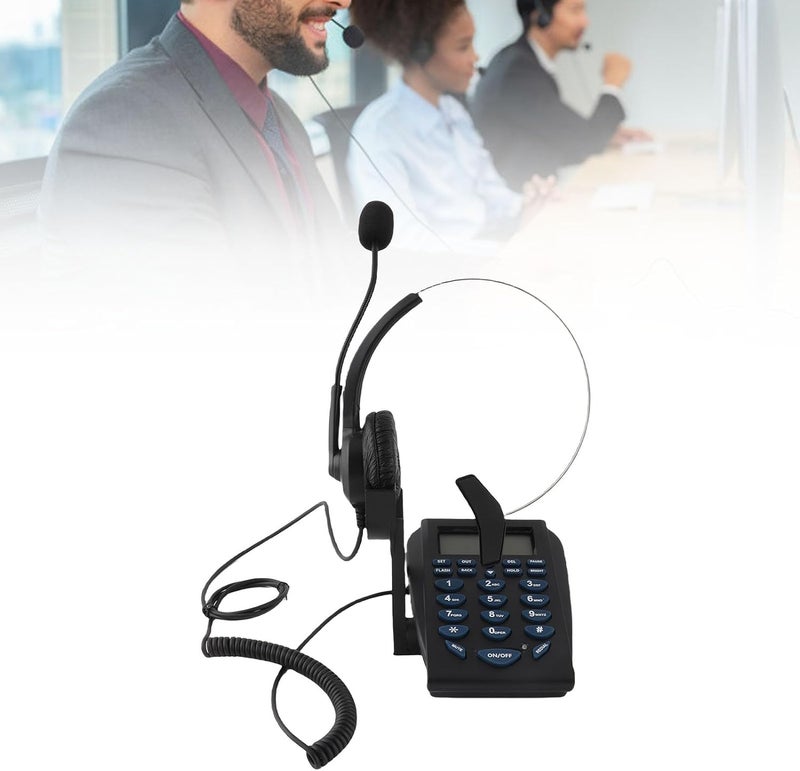 Business Office Multi Functional Phone Dial Pad, Traffic Telephone with Caller ID Display, Call Center Headset with Noise Cancellation, Adjustable Volume and Backlight Instructions - Image 2