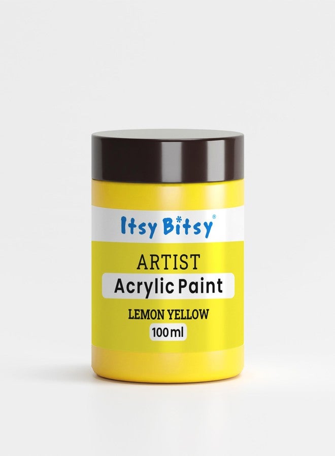 itsy-bitsy Itsy Bitsy Artists Acrylic Colour Lemon Yellow 100ml Bottle Bright Pigment Smooth Finish Fast Drying Paint for Canvas Wood Paper Fabric DIY Art Craft Projects