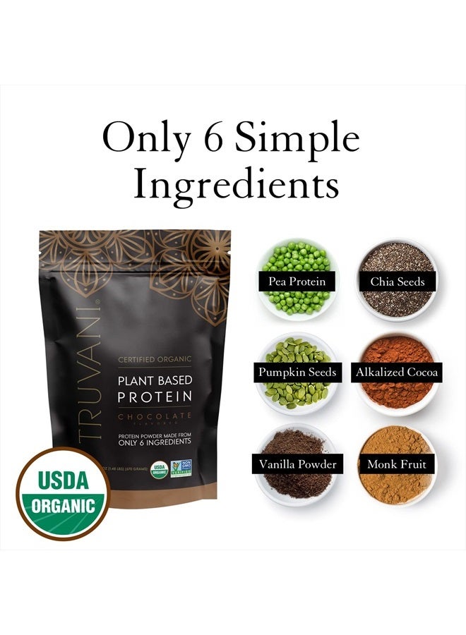 Truvani Vegan Protein Powder | Chocolate | 20g Organic Plant Based Protein | 20 Servings | Pea Protein for Women and Men | Keto | Gluten & Dairy Free | Low Carb | No Added Sugar - Image 3