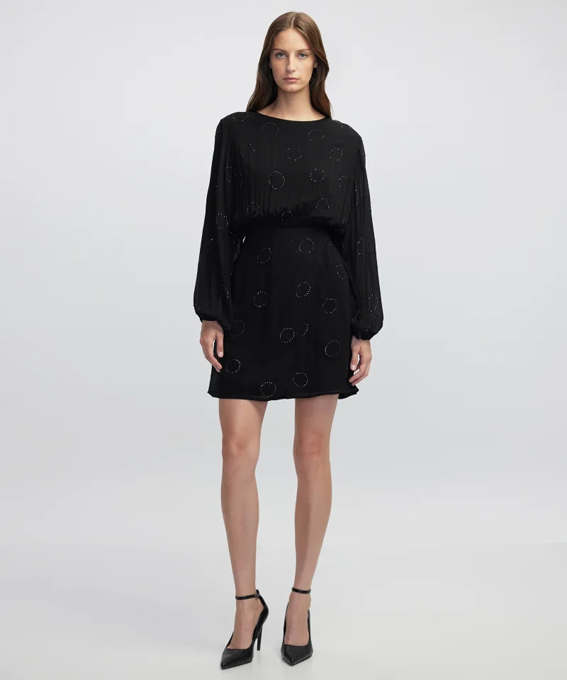 Ipekyol Regular Fit Rhinestone Chiffon Dress