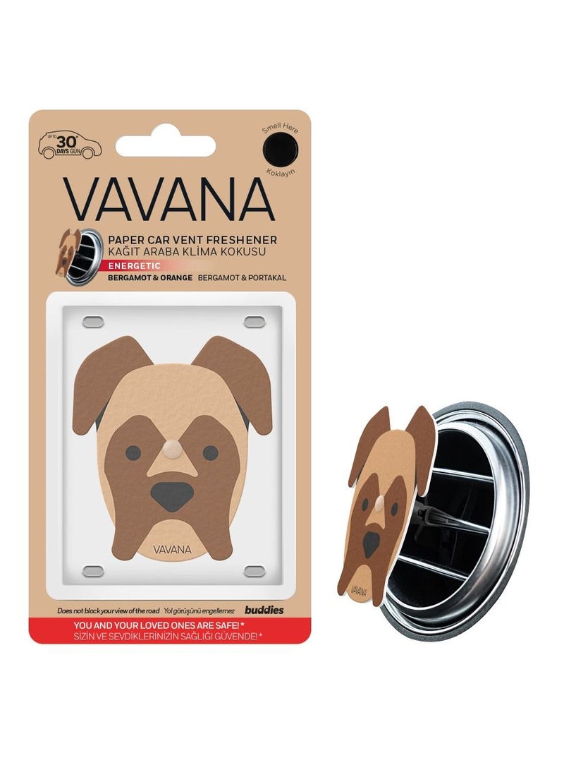 VAVANA فوانا بوديز معطر هواء ورقي للسيارة بنكهة الكلب النشيط - Image 1