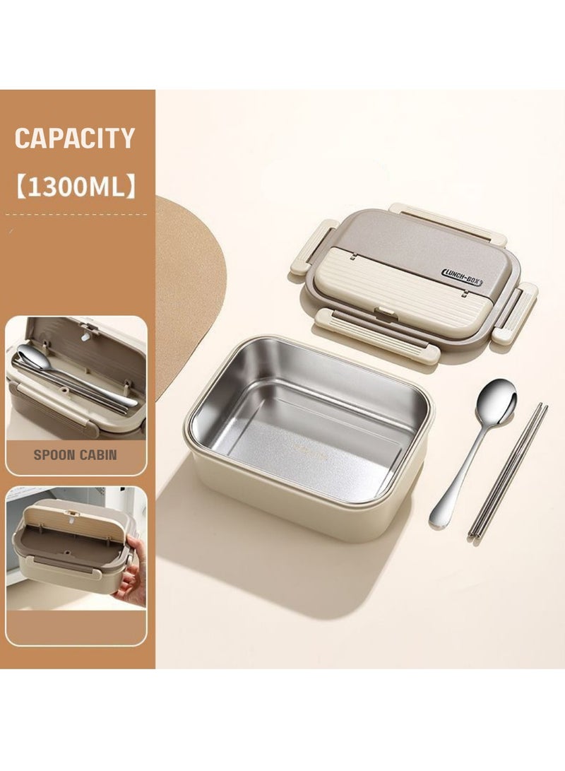 Premium Quality Stainless Steel Lunch Box with Insulated Bag - 1300 ML Lunch Box with Insulated Leather Bag & Mobile Holder, 2 Compartments, Bento Box, Tableware, Stylish Leather bag  - Image 4