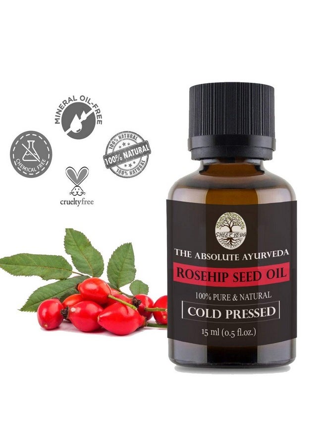 Sheer Veda - Organic Rosehip Oil - Cold-Pressed, Pure Nourishment For Radiant Skin & Hair, 100% Natural, 15Ml - Image 1