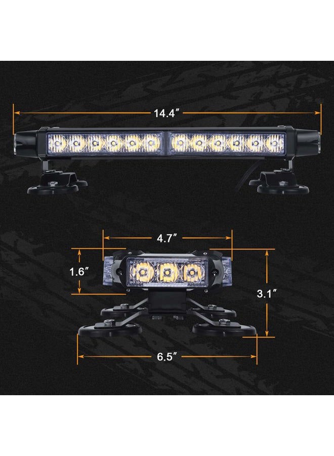 LINKITOM Roof Top LED Strobe Light Bar -Double Side Amber 30 LED Emergency Hazard Warning Flashing Beacon Lighting Bar with Magnetic Base for Snow Plow, Trucks, Construction Vehicles - Image 3