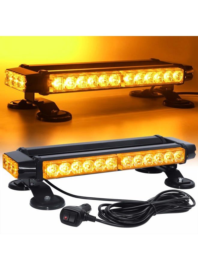 LINKITOM Roof Top LED Strobe Light Bar -Double Side Amber 30 LED Emergency Hazard Warning Flashing Beacon Lighting Bar with Magnetic Base for Snow Plow, Trucks, Construction Vehicles - Image 1