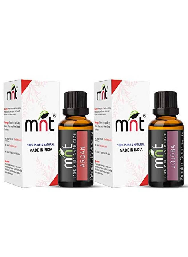 MNT Combo of Argan Cold Pressed Oil and jojoba Carrier Oil for Hair and Skin (Each 15ml) - Image 3