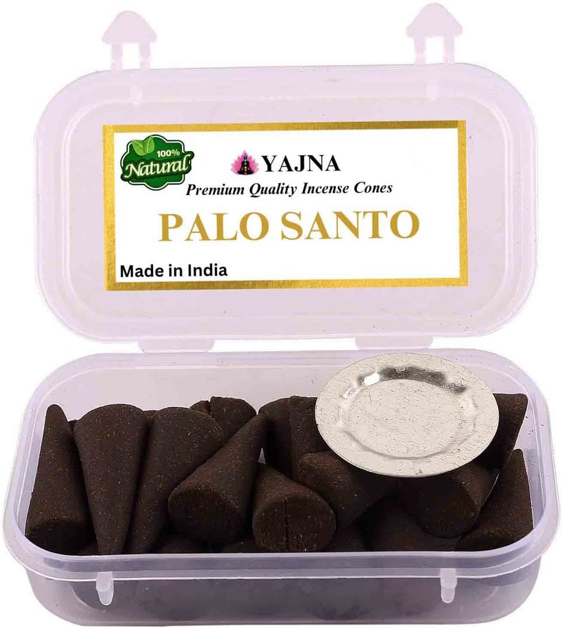 Yajna Palo Santo 100%-Natural-Incense-Cones Handmade-Hand-Dipped Organic-Chemicals-Free for-Purification-Relaxation-Positivity-Yoga-Meditation The-Best-scents (60 Count) - Image 1