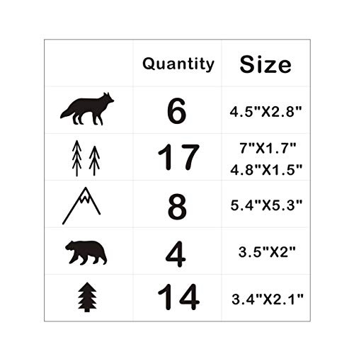Yyart Woodland Animals, Trees and Mountains Wall Decals, Vinyl Stickers for Bedroom, Living Room, School, Nursery Wall Decals, Room Decor A44 (White) - Image 4