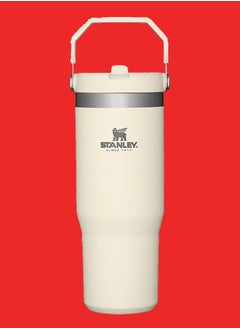 IceFlow Stainless Steel Tumbler 30oz – Leak-Resistant, Vacuum Insulated Water Bottle with Straw – Double Wall Travel Cup for Hot & Cold Beverages – Keeps Drinks Cold for 12 Hours, Iced for 2 Days – BPA-Free, Durable, Portable – Ideal for Office, Home, Gym, Outdoor, Camping & Travel  Cream