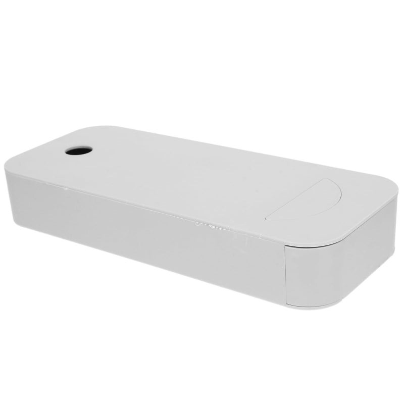 Grey Desk Drawer Organizer with Hidden Multi-Compartment Pen and Eraser Holder - Image 2