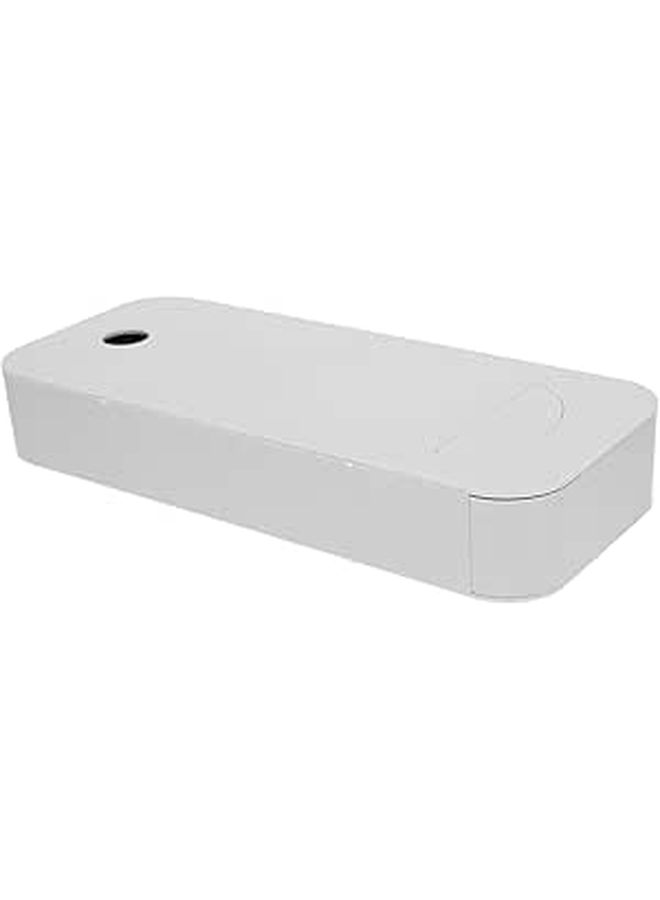 Grey Desk Drawer Organizer with Hidden Multi-Compartment Pen and Eraser Holder - Image 1