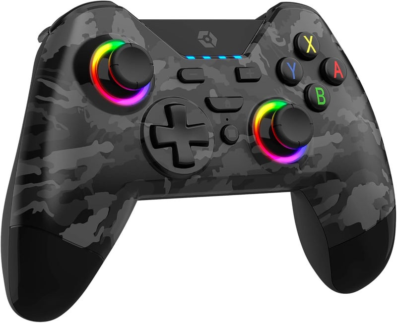 Gioteck Nintendo Switch Controller WX4+ with Customisable RGB lighting, Wireless Controller works with Switch Console, Switch OLED, Switch Lite - Dark Camo - Image 3