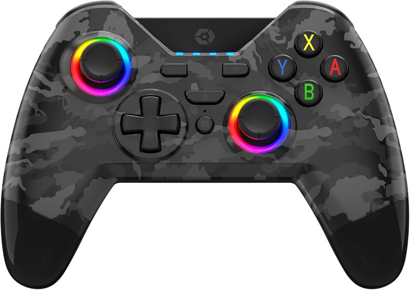 Gioteck Nintendo Switch Controller WX4+ with Customisable RGB lighting, Wireless Controller works with Switch Console, Switch OLED, Switch Lite - Dark Camo - Image 2
