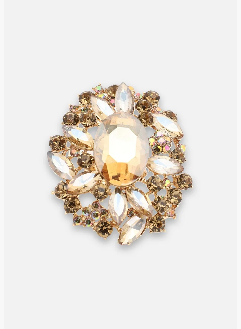 SOHI Gold Plated Party Designer Stone Ring For Women