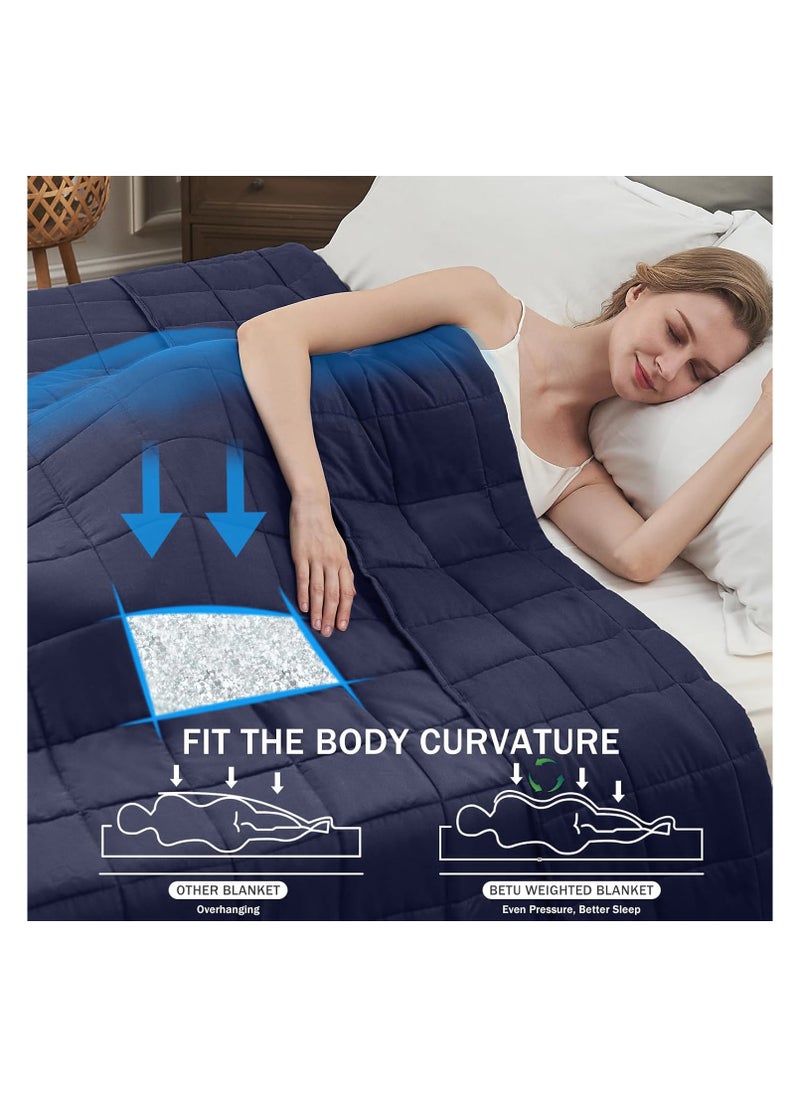 Fabienne Weighted Blanket 15lbs Single Size Adult Heavy Blanket 60"x80" Anxiety Relief Autism Therapy Insomnia Stress Relief Blanket Navy 6.8Kg 150x200cm  - Image 4