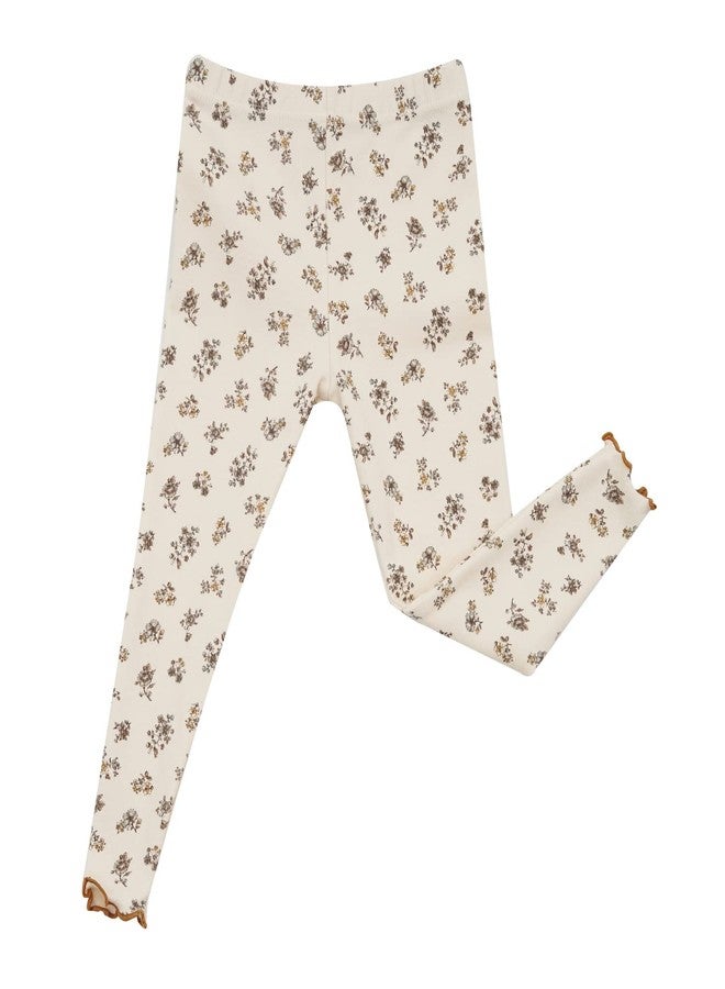 AVAUMA Baby Boys Girls Pajama Set 6M-7T Kids Cute Toddler Snug fit Flower Pattern Design Pjs Cotton Sleepwear Ruffled Shirring (Laura.Ivory/BrFlower.S) - Image 3