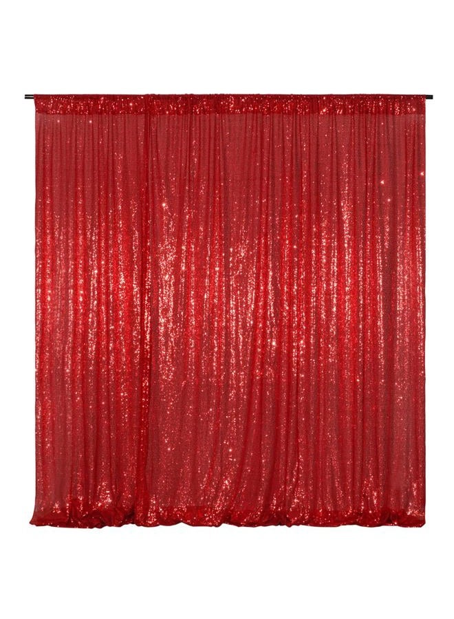 Poise3EHome Red Sequin Backdrop,8FT x 10FT Sequin Photography Backdrop Curtain for Party Decoration, Red - Image 1