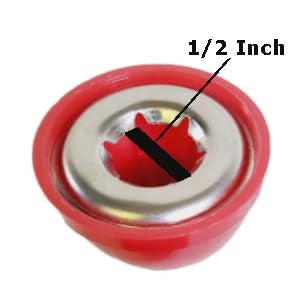 Quadrapoint Hub Cap Compatible with Popular Red Wagon Brand for Steel & Wood Wagons ONLY 1/2" Red (NOT for Plastic, Folding OR Little Wagon Model W5, Please Read Entire Product Description) - Image 2