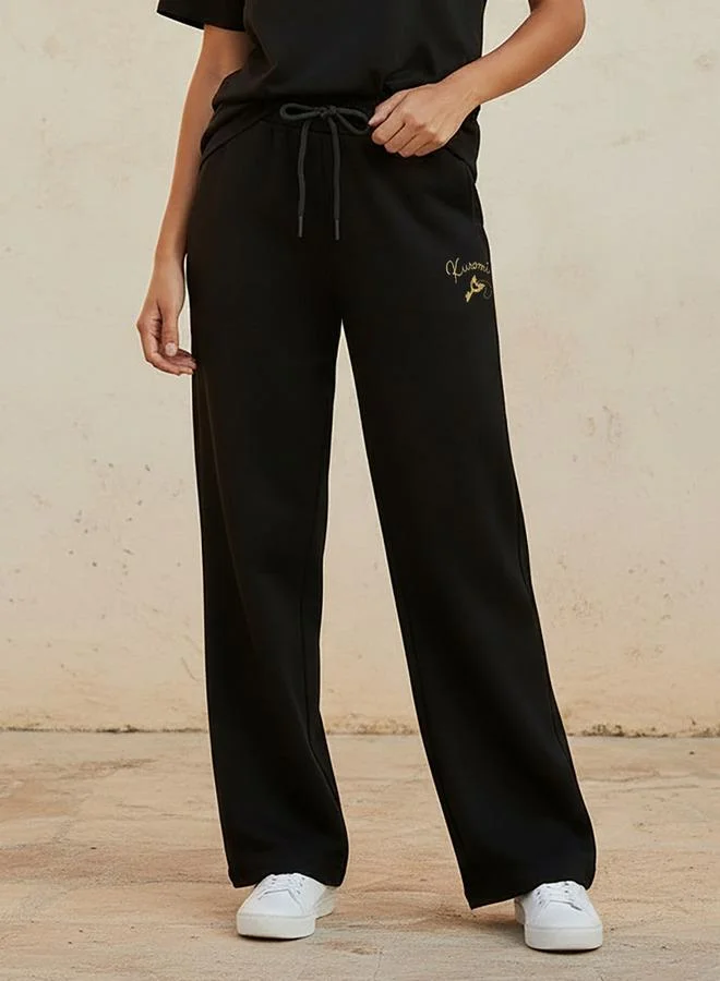 SP Characters Relaxed Fit Pants with Kuromi Embroidery