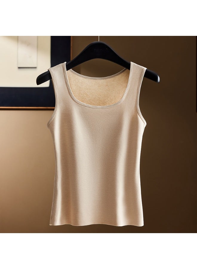 NIBEMINENT Women's Thickened Seamless Warm Vest Stuffed Thin Slim Fit Warm Clothes Autumn and Winter Bottoming Tops Underwear Top - Image 1