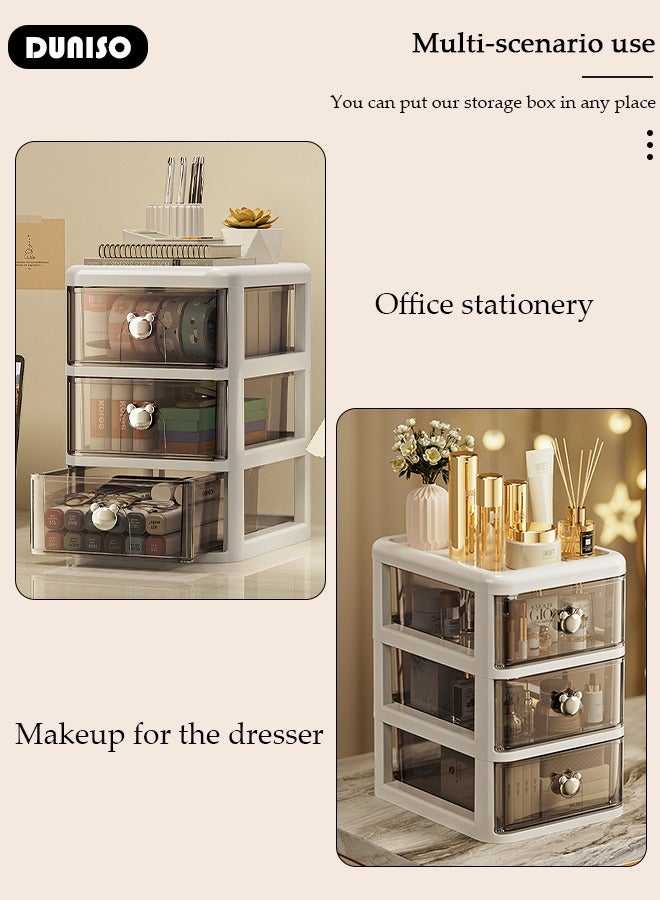 DUNISO Desktop Organizer with Drawer - 4 Drawers Storage Organizer, Desktop Storage Drawers for Office Supplies, Plastic Stationary Organizer, Makeup Organizer, Desk Storage Box for Office, School, Home - Image 5