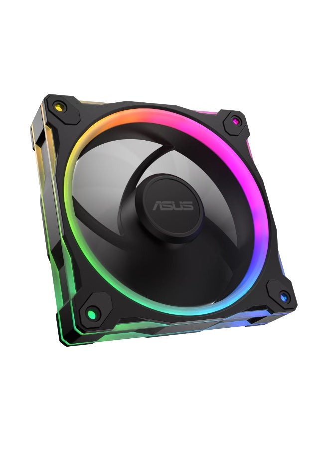 ASUS Prime MR120 ARGB Reverse 120mm PWM Case Fan, 1600 RPM, 58 CFM, 1.38 mm H₂O Static Pressure, 23 dB(A) Noise, Sleeve Bearing, Dual-Sided 20-LED Addressable RGB with Aura Sync, 28mm Thick Frame, Reverse Airflow for Enhanced Cooling, Black | 90DA00L0-B09000 - Image 2