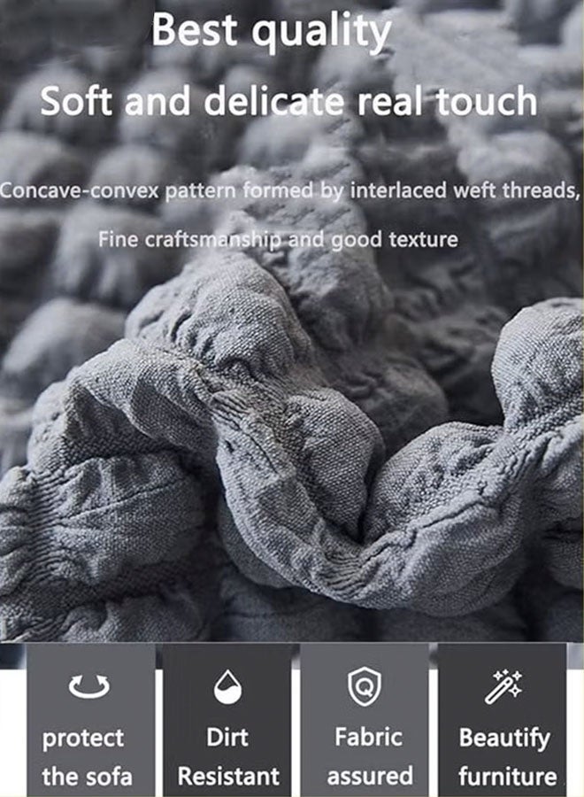 غطاء أريكة مناسب لـ 1/2/3 مقاعد، مقاوم للتجاعيد، يغطي الأريكة بالكامل، قابل للتمدد، مناسب لجميع الفصول، غطاء أريكة عالمي، مانع للانزلاق، وسادة أريكة مدمجة، متعدد الأحجام، مقاوم للتآكل، قابل للغسل في الغسالة، قابل للإزالة. - Image 4