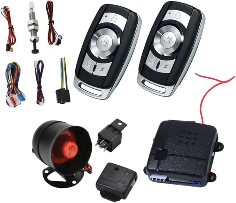 Car Alarm System with Remote Door Locks Automatic Window Close Starter Disable - Image 1