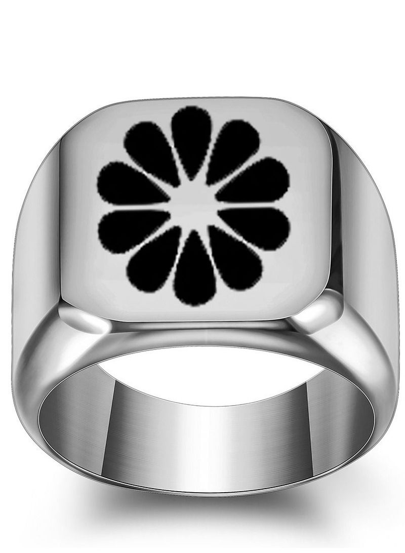 Loquat Stainless Steel Solid Polished Signet Ring