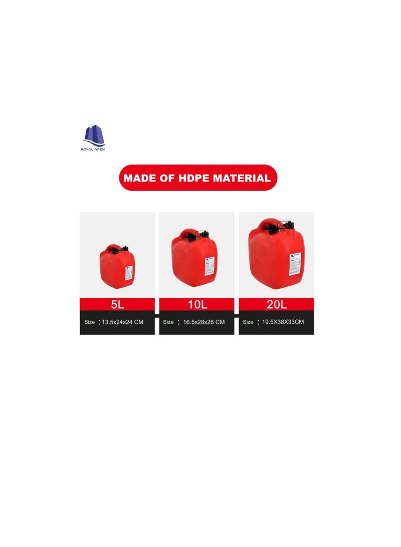 Jerry Can PVC Fuel Can Container for Oil Petrol Diesel Storage Moving Red Cans, UN Regulations Approved Heavy Duty Backup Petrol Tanks Mount for Motorcycle SUV ATV Most Cars (5 Ltr) - Image 3