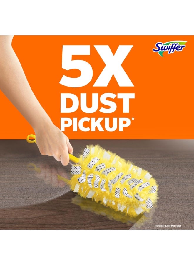 Swiffer Dusters Refill for Cleaning, Feather & Microfiber Duster Disposable Alternative, For Dusting Furniture, Blinds, Ceiling Fans, Walls, Helps Remove Allergens, Heavy Duty, Unscented, 11ct - Image 4