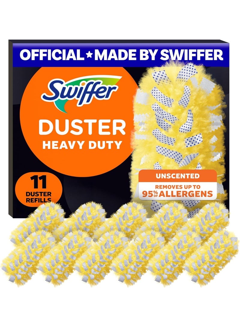 Swiffer Dusters Refill for Cleaning, Feather & Microfiber Duster Disposable Alternative, For Dusting Furniture, Blinds, Ceiling Fans, Walls, Helps Remove Allergens, Heavy Duty, Unscented, 11ct - Image 1